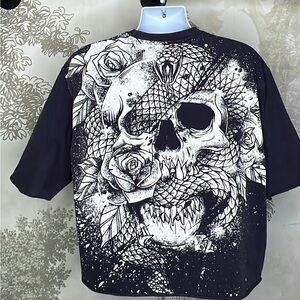 Young LA Purple Graphic Skull T-Shirt